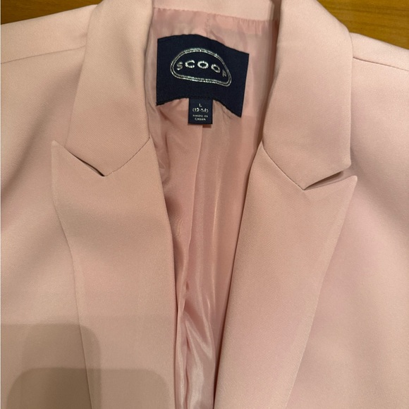 Scoop Light Pink Scrunch Sleeve Women's Blazer - Picture 3 of 4